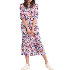 Nobody's Child Rachel Midi Dress Floral Print Women UK 10 USA 6 Viscose